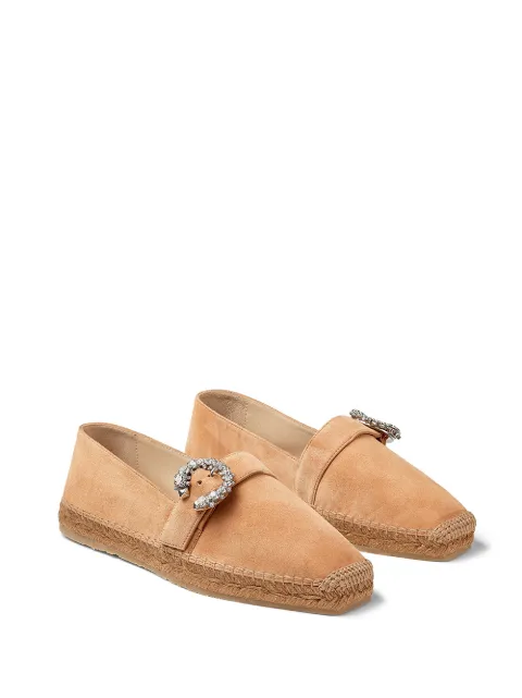 jimmy choo dru embellished woven espadrilles