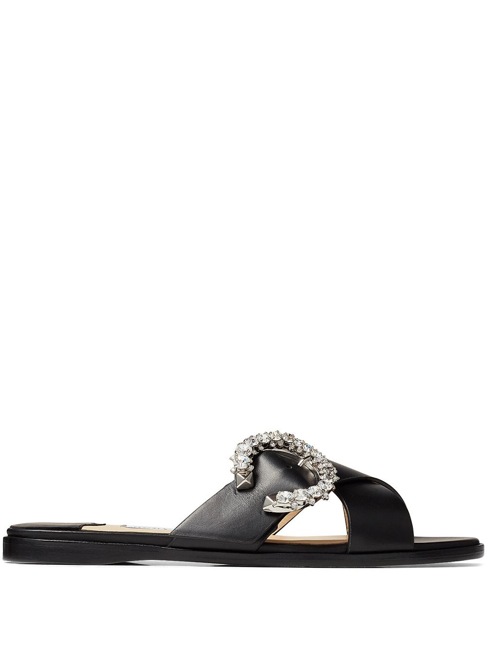 Jimmy Choo Marle crystal buckle sandals Black