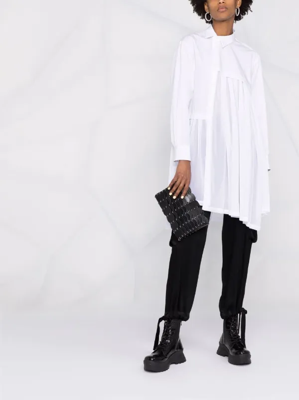 COMME des GARÇONS プリーツ付きシャツ Comme Des Garçons アシンメトリー プリーツ シャツ | ホワイト