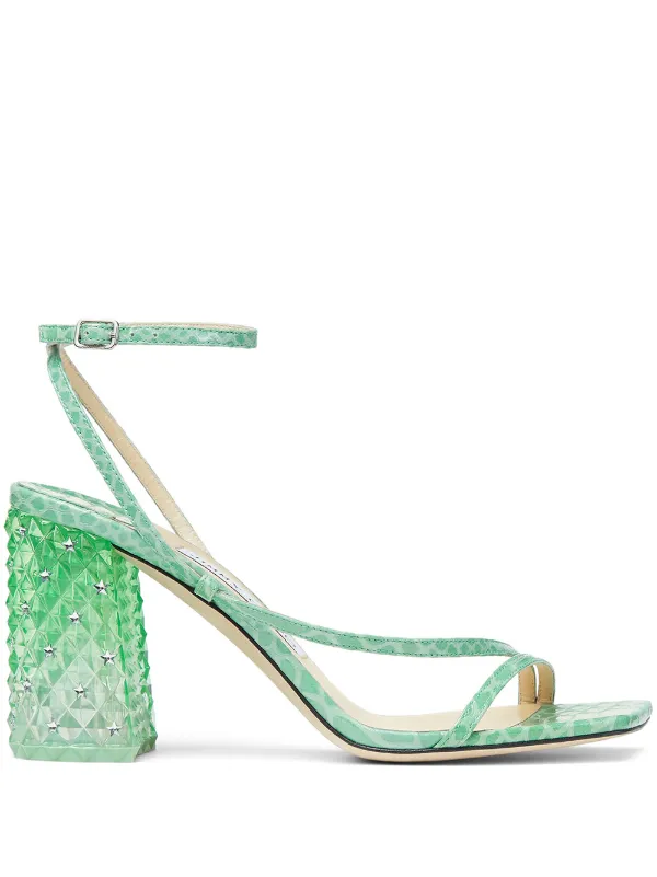 jimmy choo mid heel sandals
