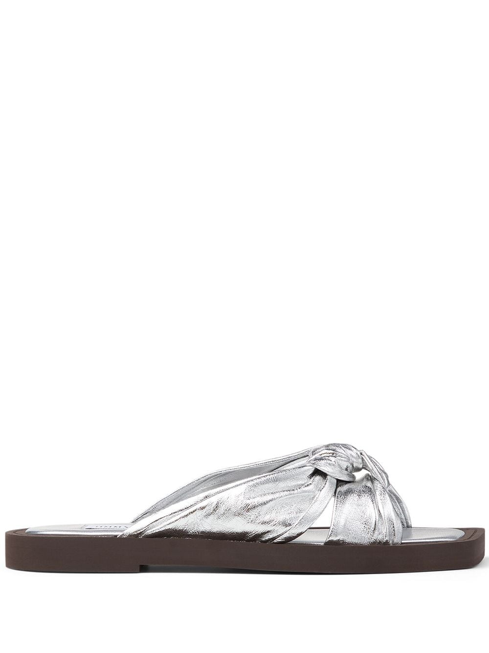 

Jimmy Choo Tropica snake-print flat sandals - Silver