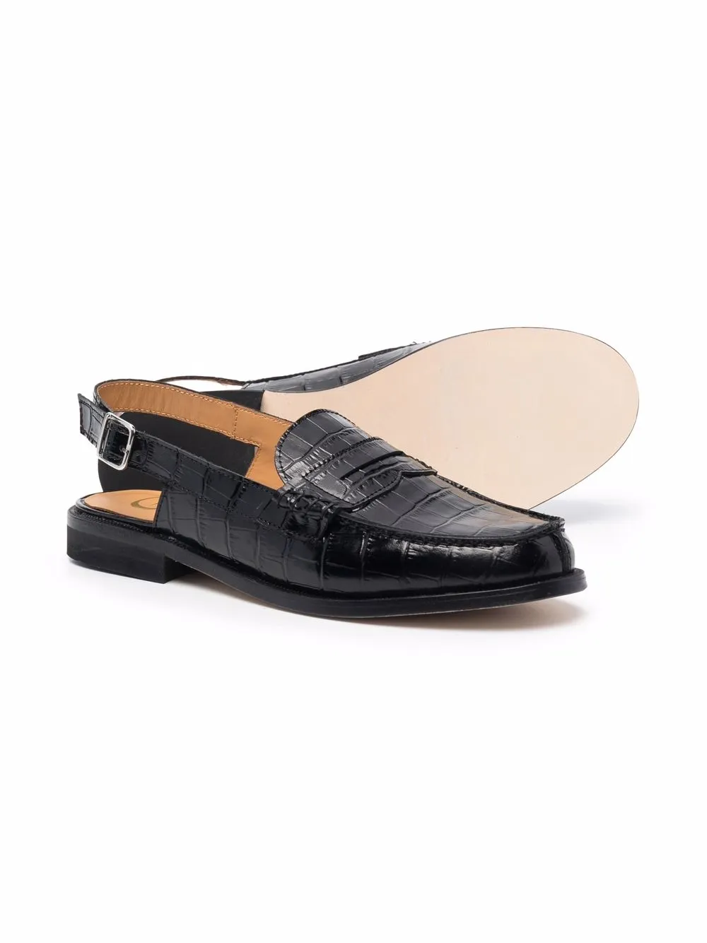 Image 2 of Gallucci Kids TEEN crocodile-effect loafers