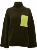 JW Anderson patch-pocket roll-neck jumper - Green
