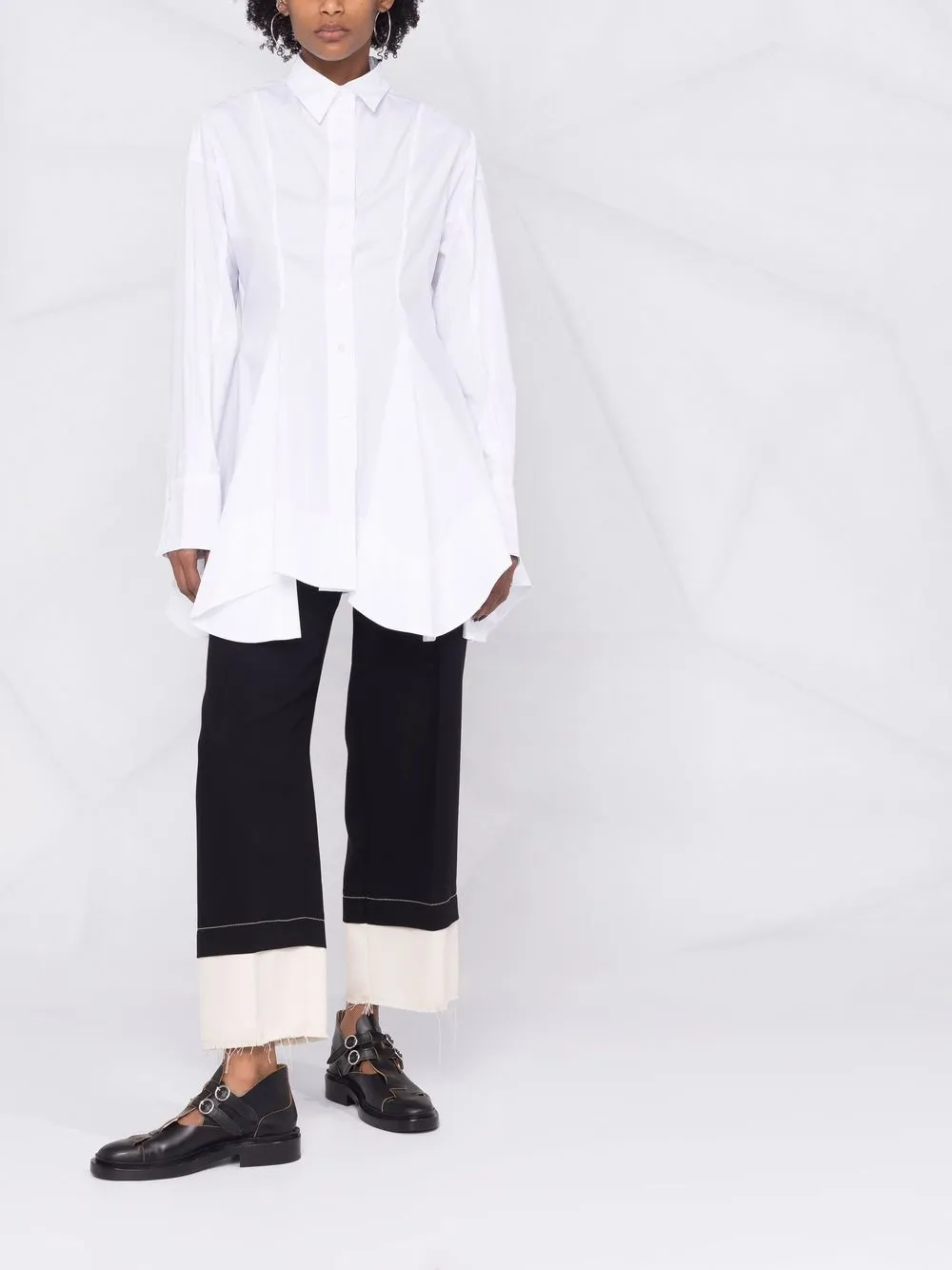 Image 2 of JW Anderson fitted-waisted flared tunic shirt