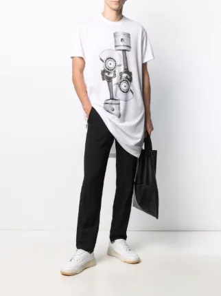 machinery print longline T-shirt展示图