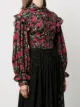 Rokh rose-print cropped blouse