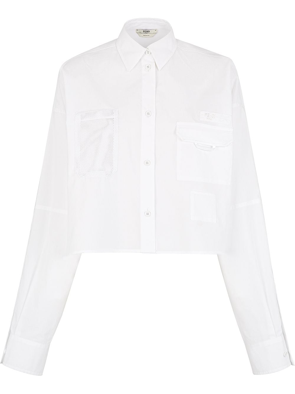 фото Fendi рубашка с карманами и нашивкой-логотипом
