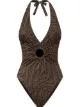 Image 1 of Fendi FF Vertigo halterneck swimsuit