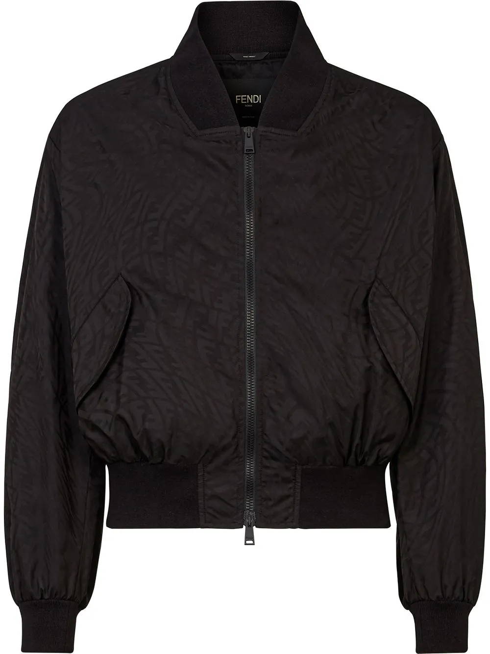 distorted monogram pattern bomber 
