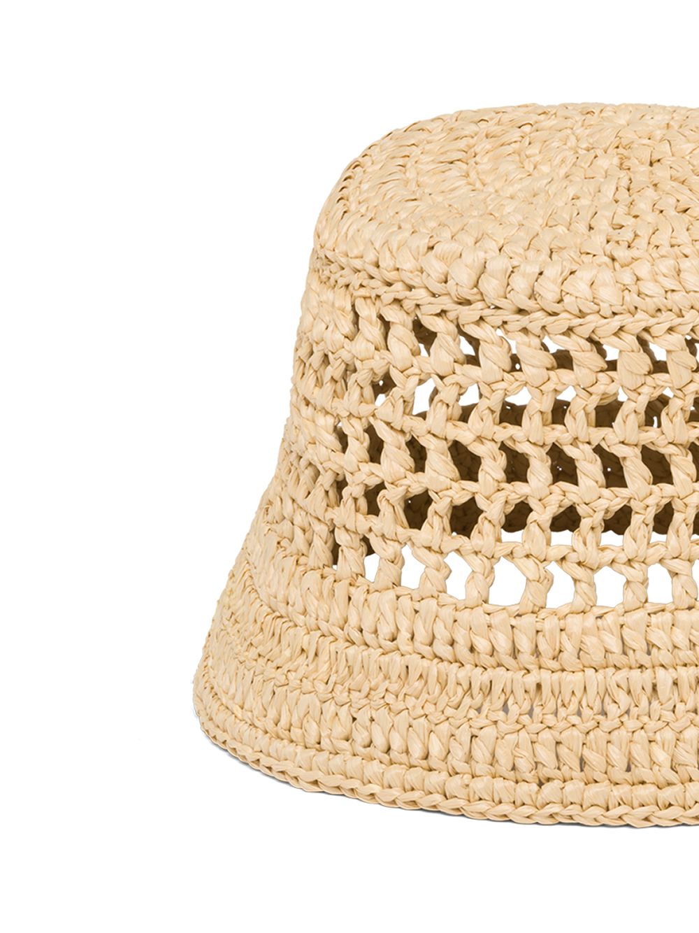 logo-embroidered woven raffia hat