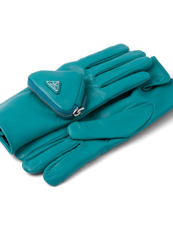 Communistisch Uitroepteken sap Shop Prada triangle logo pouch-detail gloves with Express Delivery -  FARFETCH