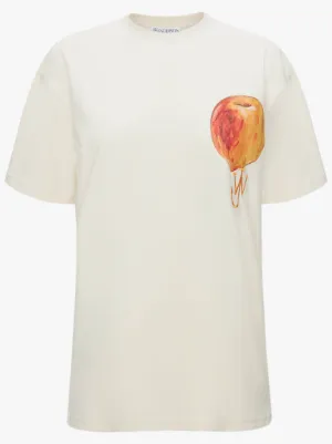 PRINTED PEACH LOGO T-SHIRT in white 
