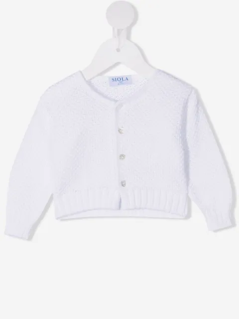 Siola cardigan en maille ajourée à boutonnière 