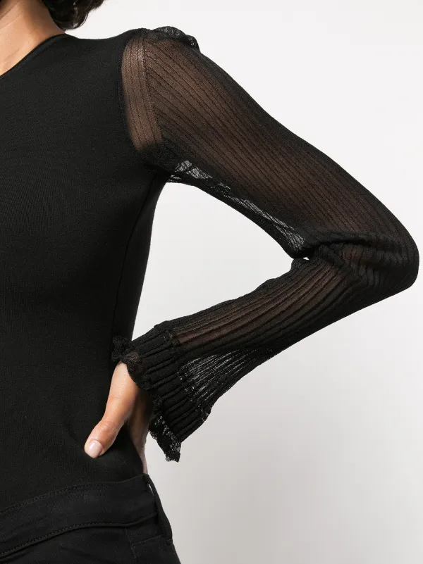 sheer sleeve jumper