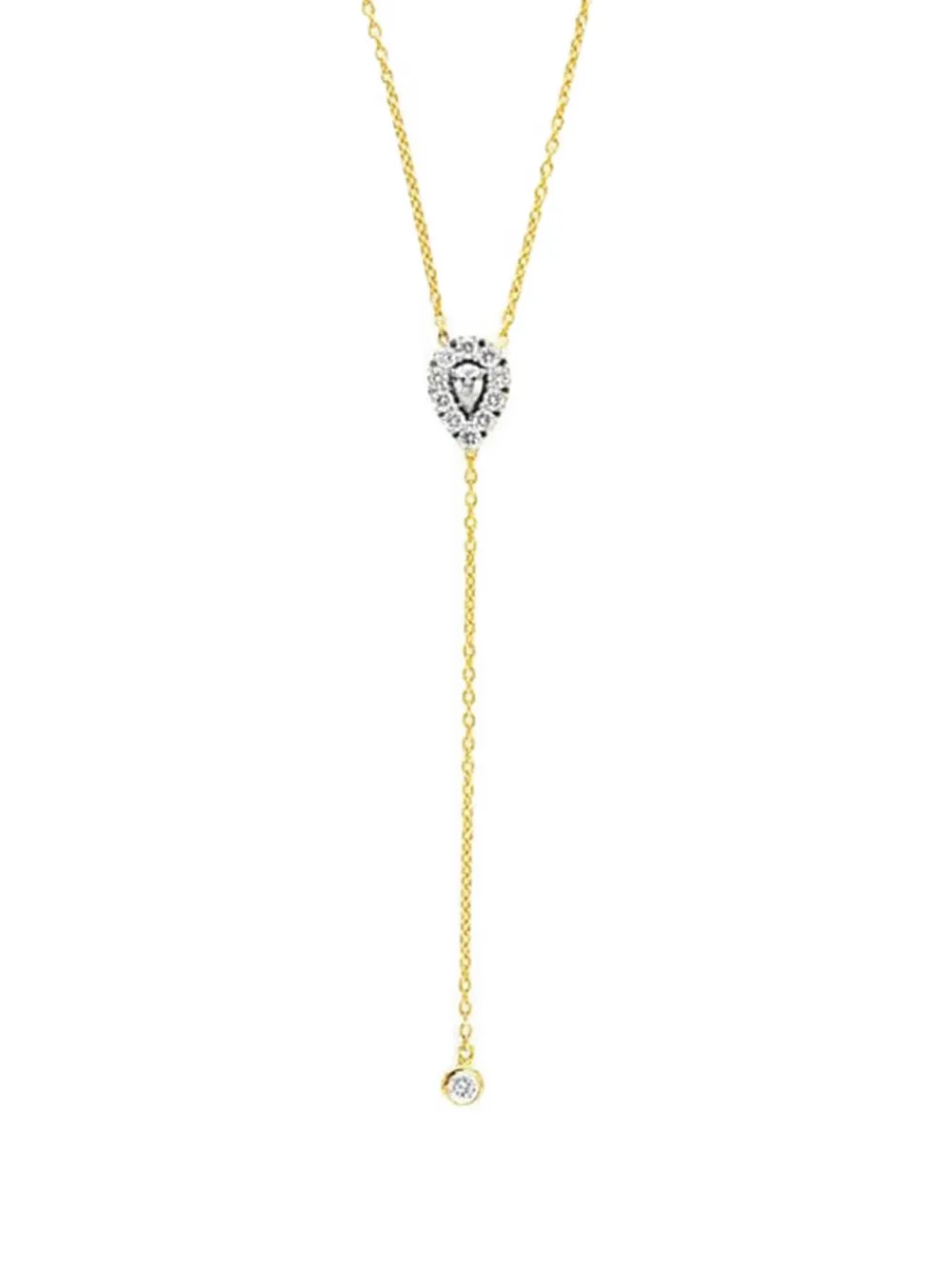 Alessa diamond pear Y necklace - Rosa