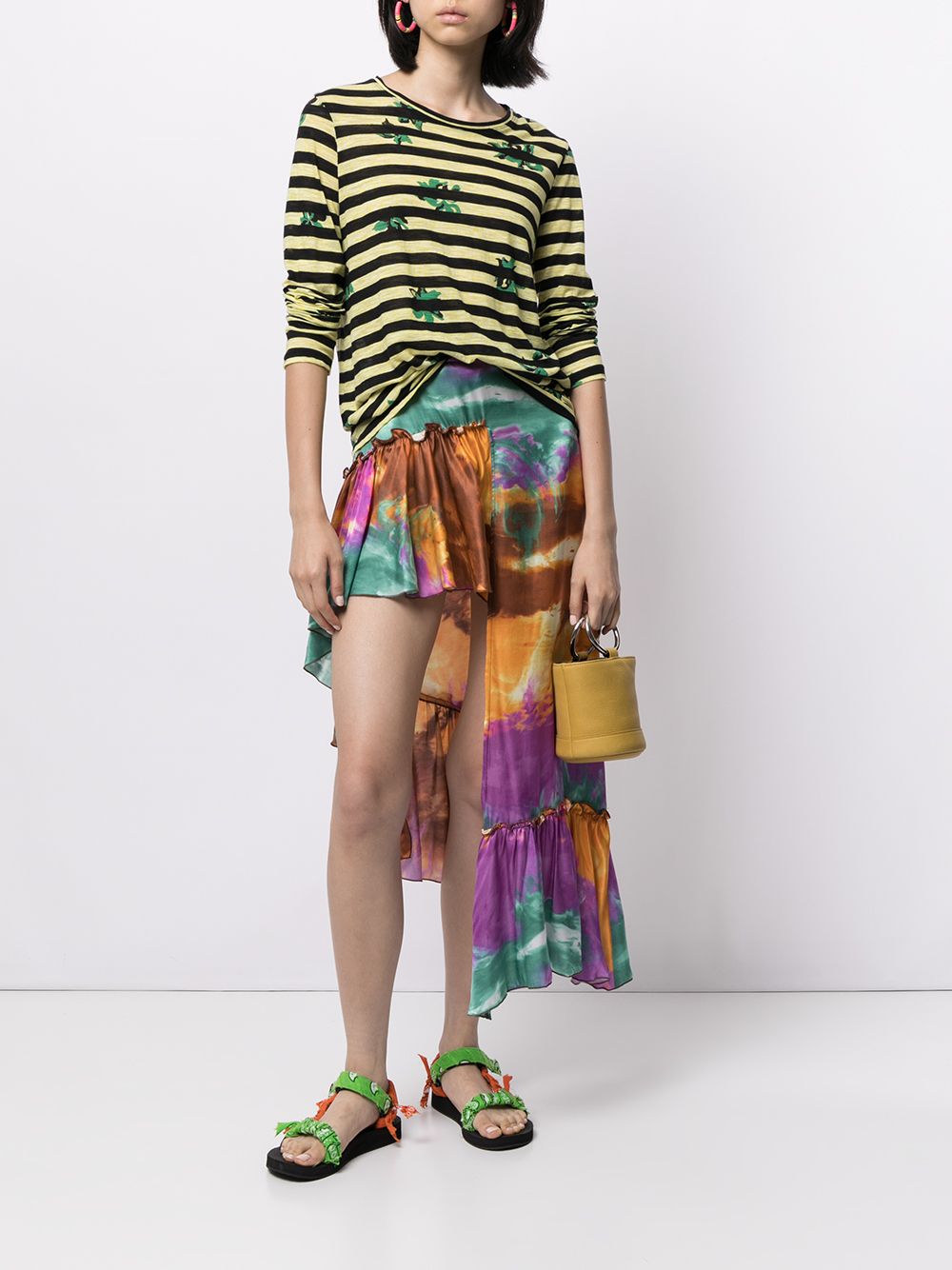 Shop Wandering Asymmetric Tie-dye Skirt In Violett