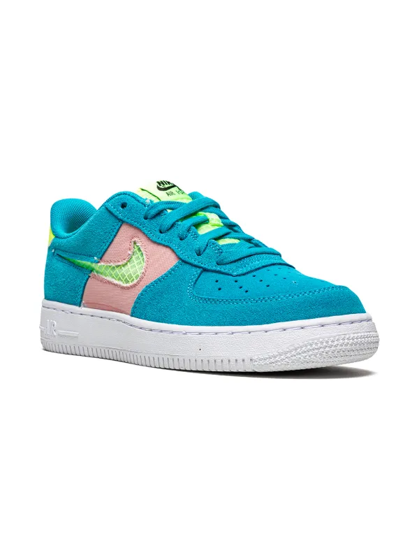 Nike air force 1 junior pink and blue best sale