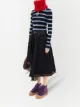 JW Anderson logo-trim asymmetric denim skirt