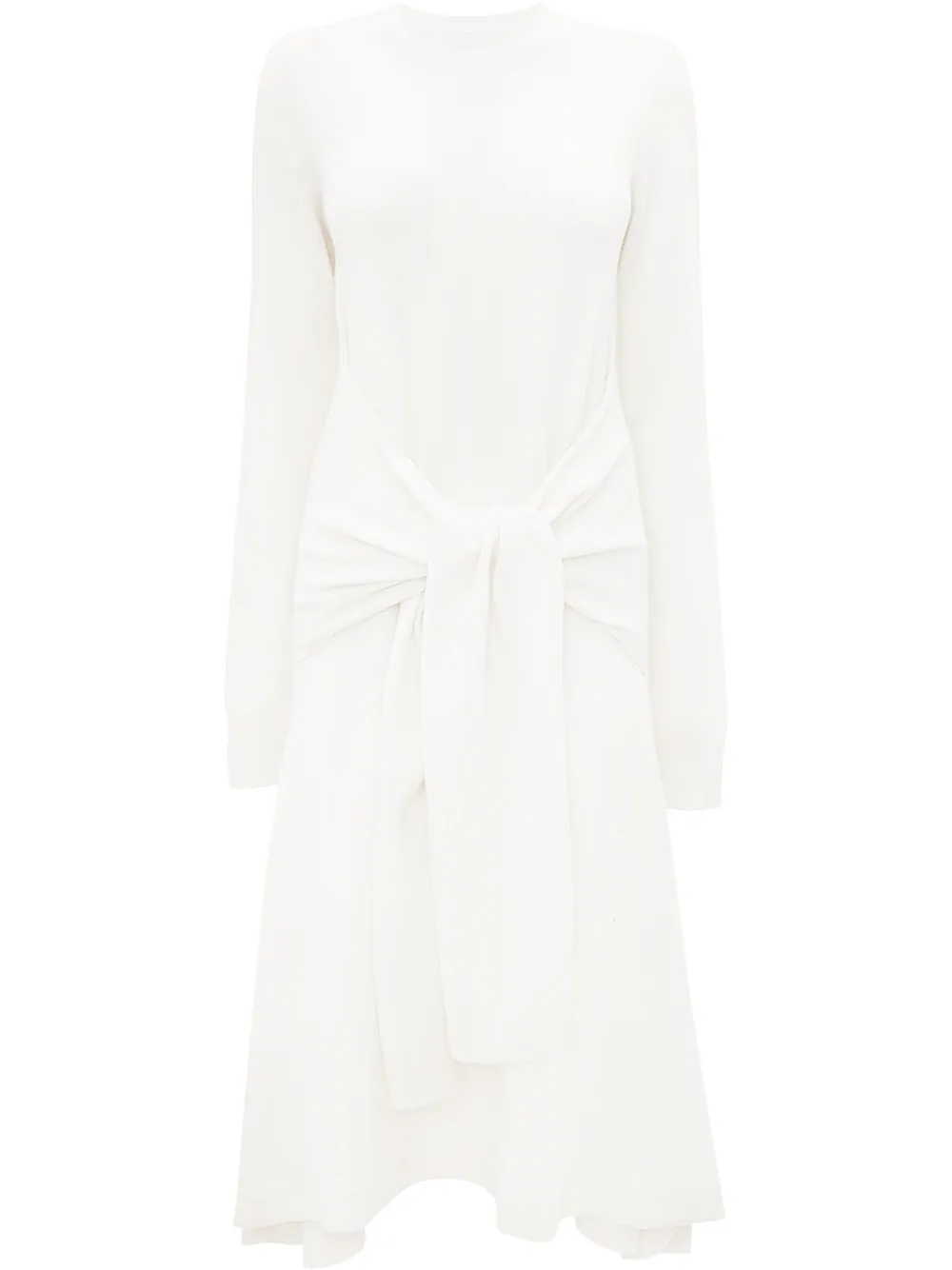 

JW Anderson vestido midi con lazo en la parte delantera - Blanco