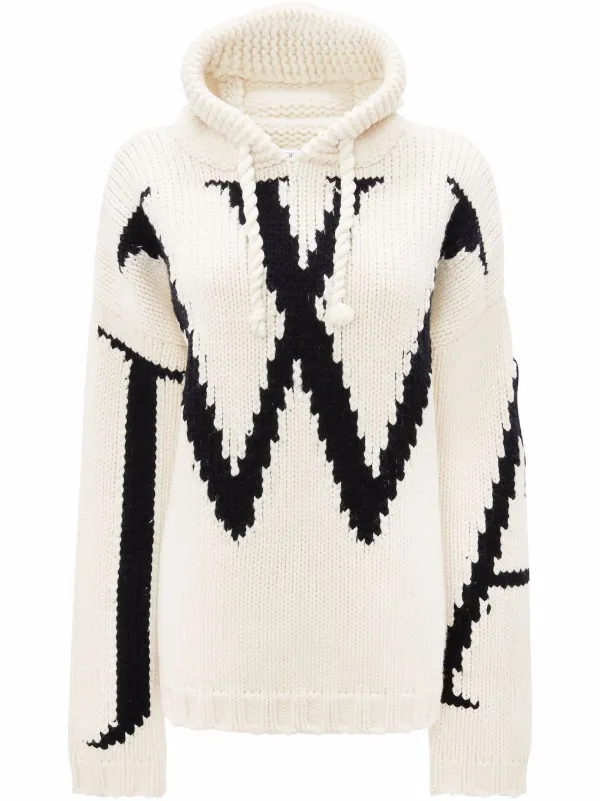 JW Anderson JW intarsia-knit Hoodie - Farfetch