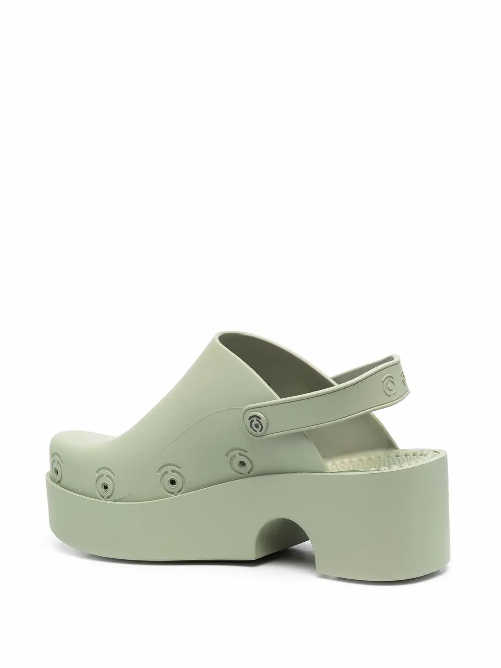 Xocoi 60mm Slingback Platform Mules In Green