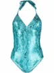 Image 1 of LIU JO snakeskin print open-back swimsuit