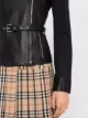 Pinko collarless leather biker jacket