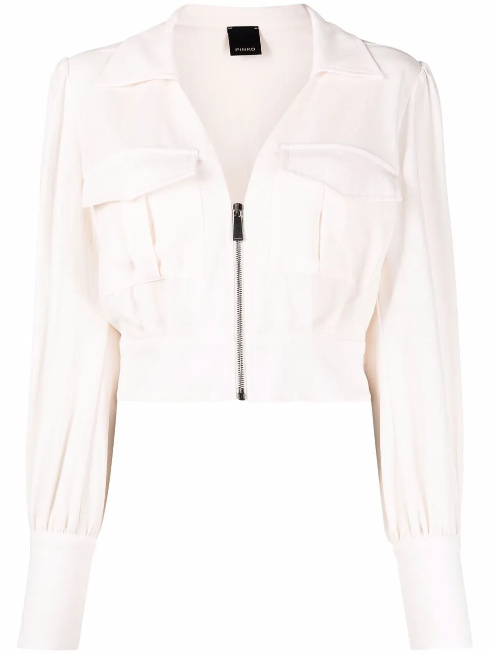 Image 1 sur Pinko blouse crop à fermeture zippée