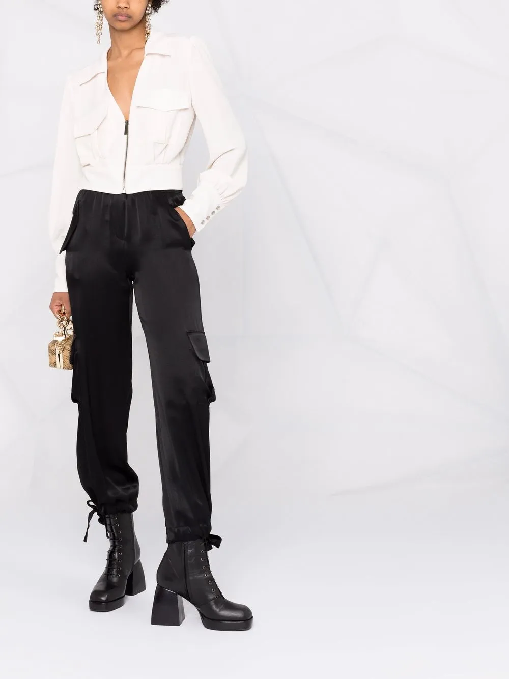 Image 2 sur Pinko blouse crop à fermeture zippée