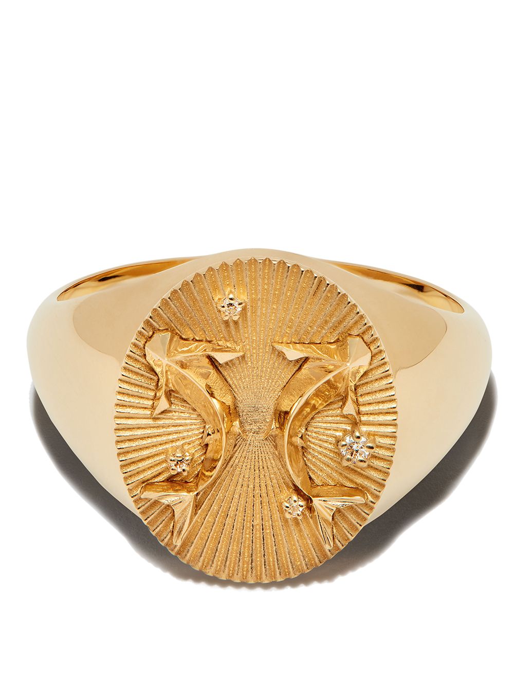фото Foundrae перстень pisces из желтого золота