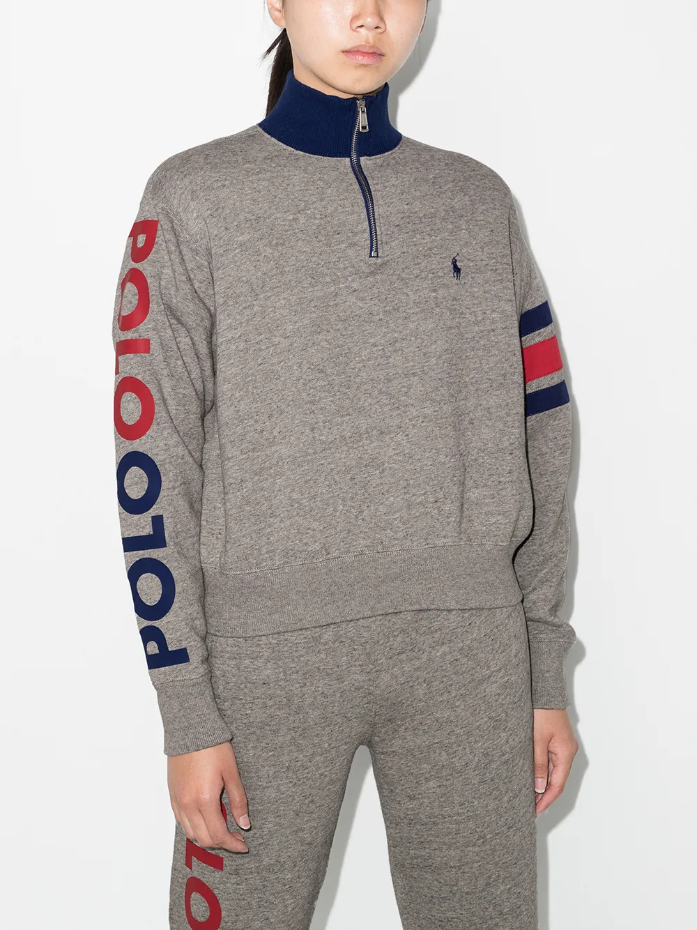 Image 2 of Polo Ralph Lauren funnel neck embroidered-logo jumper