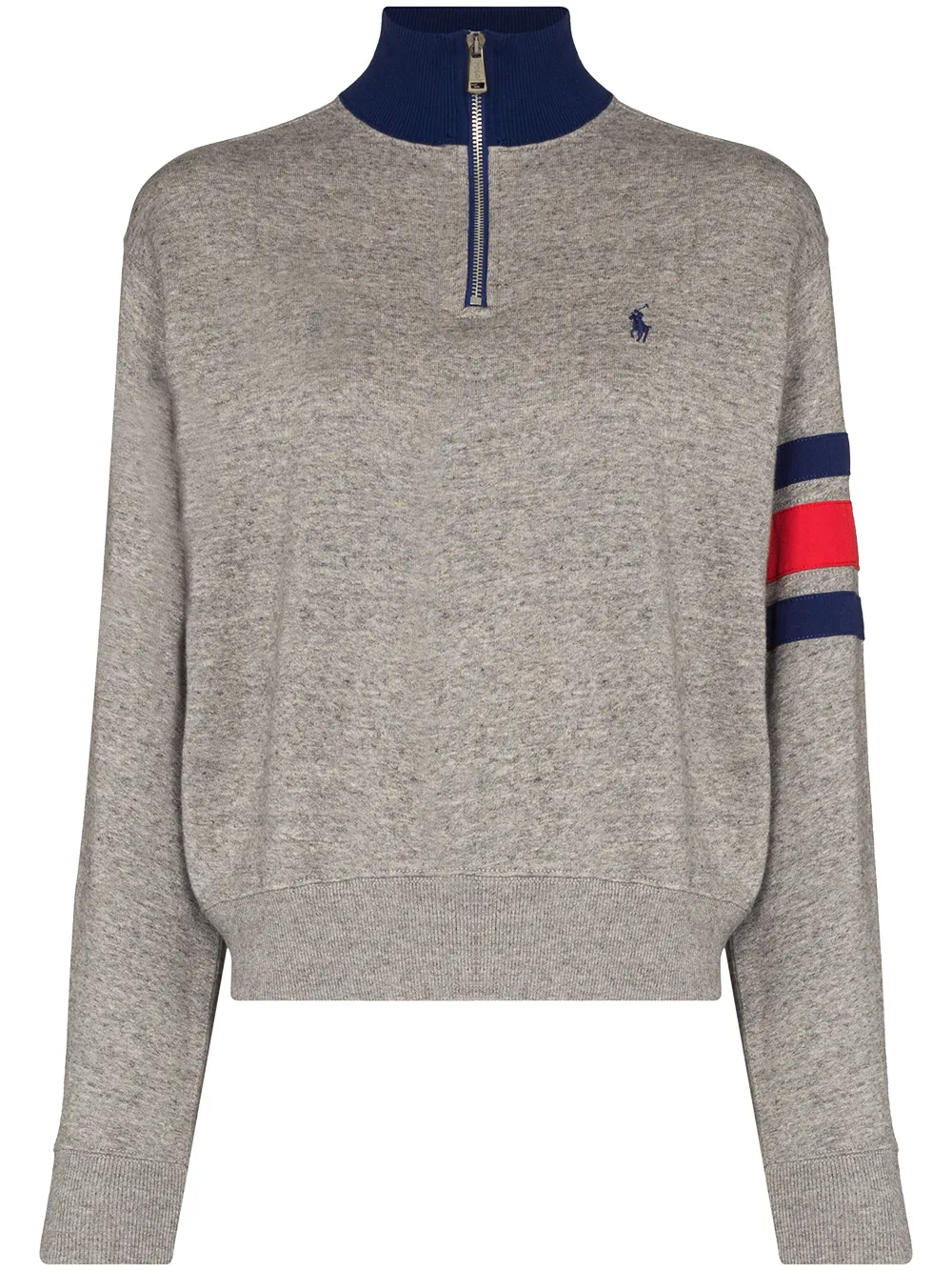 Image 1 of Polo Ralph Lauren funnel neck embroidered-logo jumper
