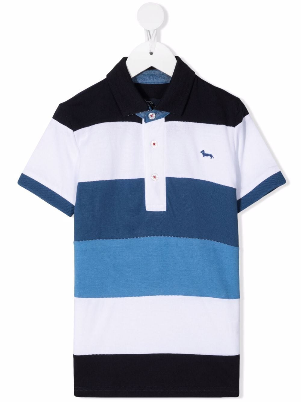 Harmont & Blaine Junior Stripe-print Cotton Polo Shirt In Weiss