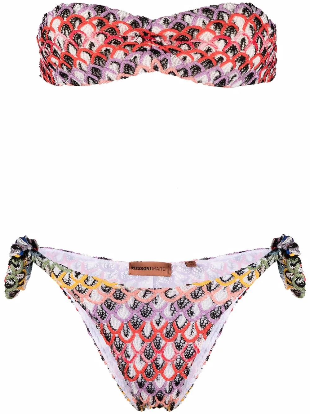 Image 1 of Missoni Mare zigzag-knit strapless bikini set