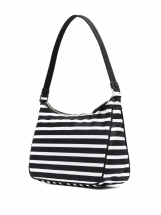 logo-plaque striped tote bag展示图