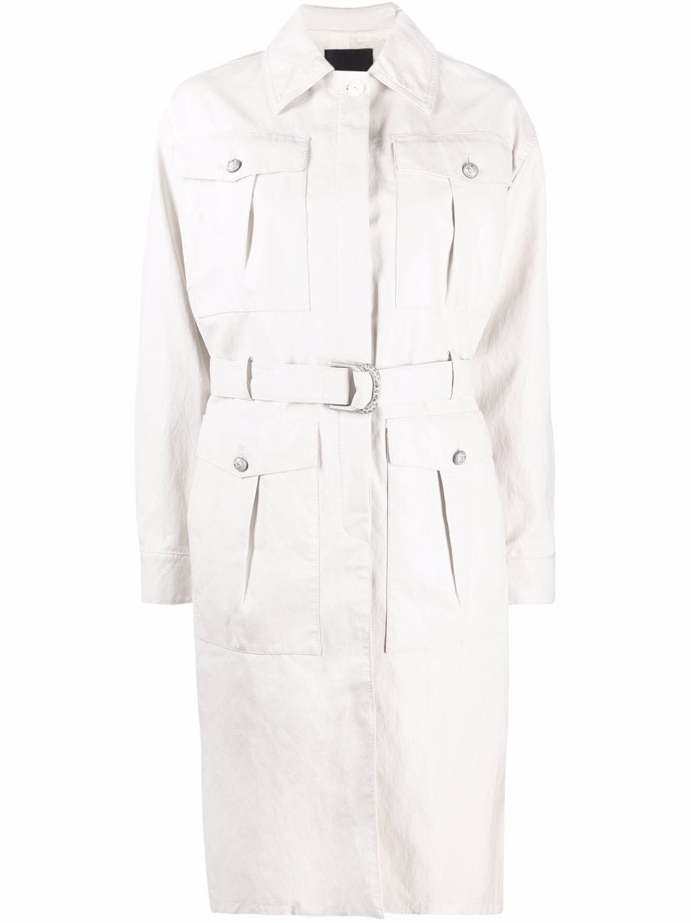 PINKO FAUX-LEATHER TRENCH COAT