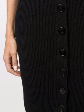 buttoned ribbed-knit skirt展示图