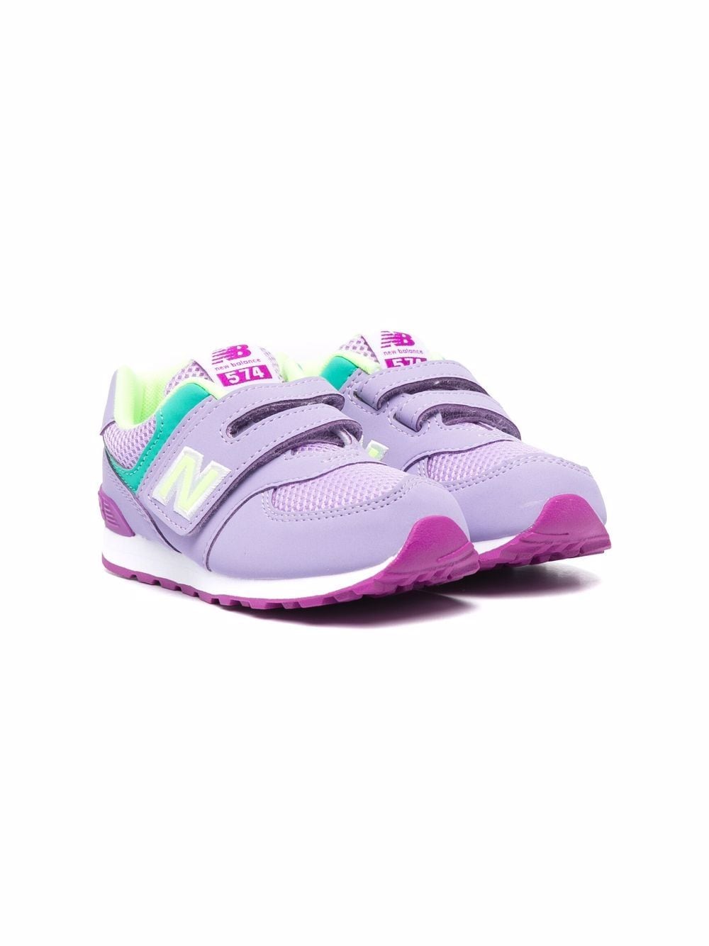 New Balance Panelled Touch-strap Low-top Sneakers In Violett