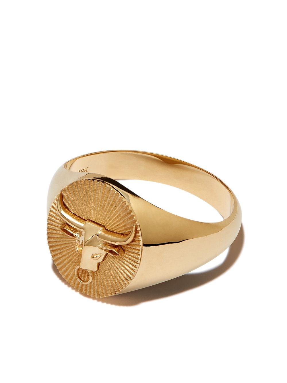 фото Foundrae 18kt yellow gold taurus signet ring