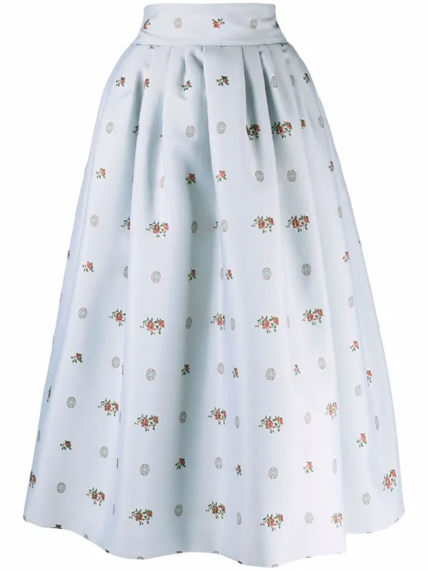 floral skirt jacquard