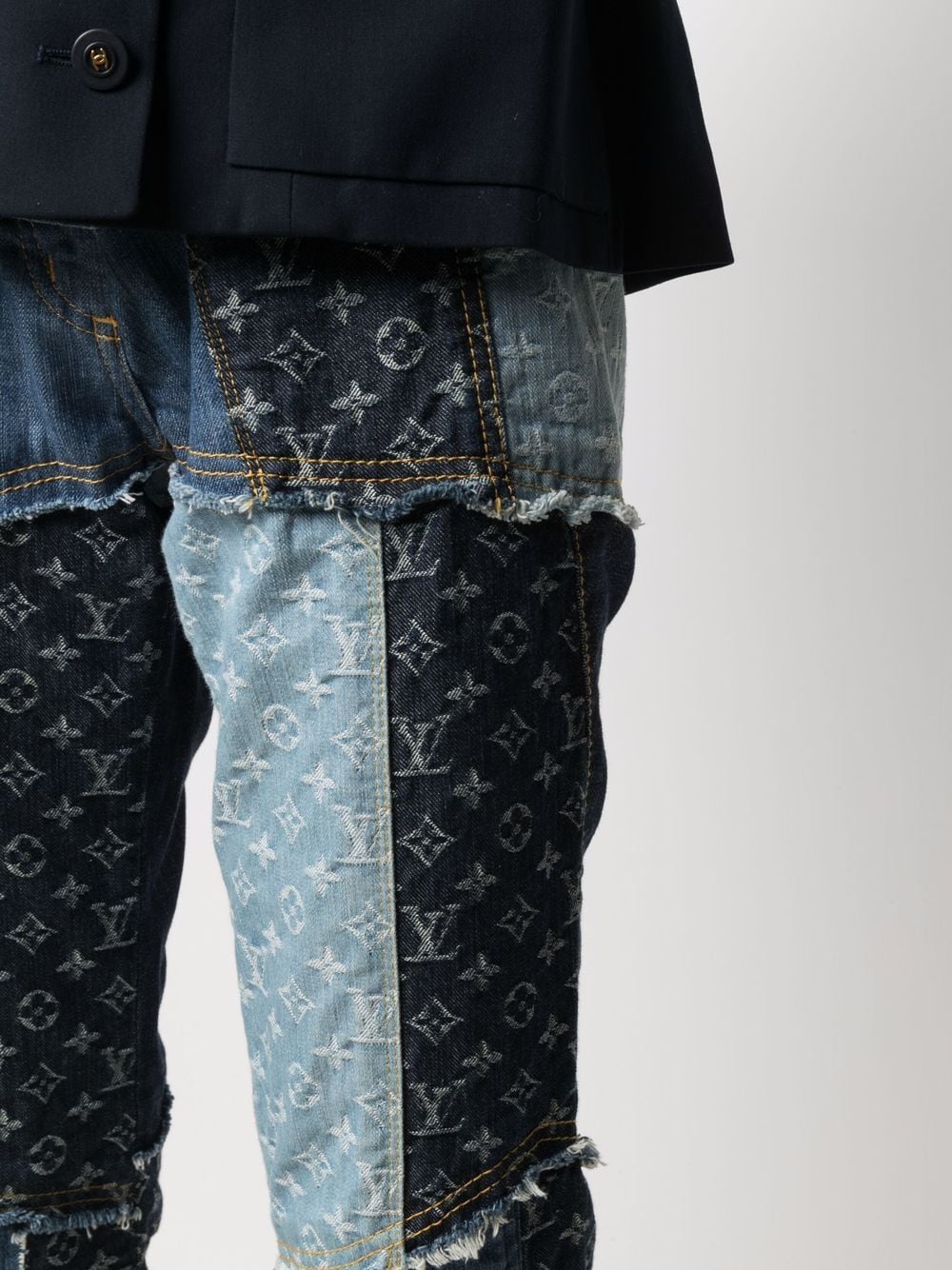 Louis Vuitton 2020 pre-owned Patchwork Cropped Jeans - Farfetch
