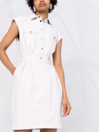 leather-effect shirtdress展示图