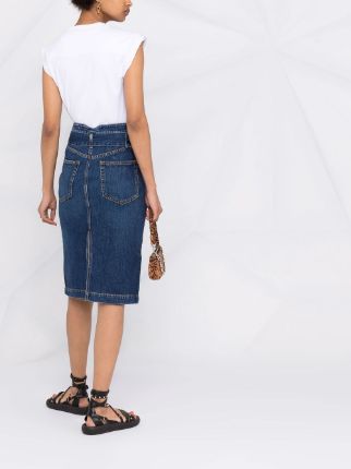 vintage denim midi skirt展示图