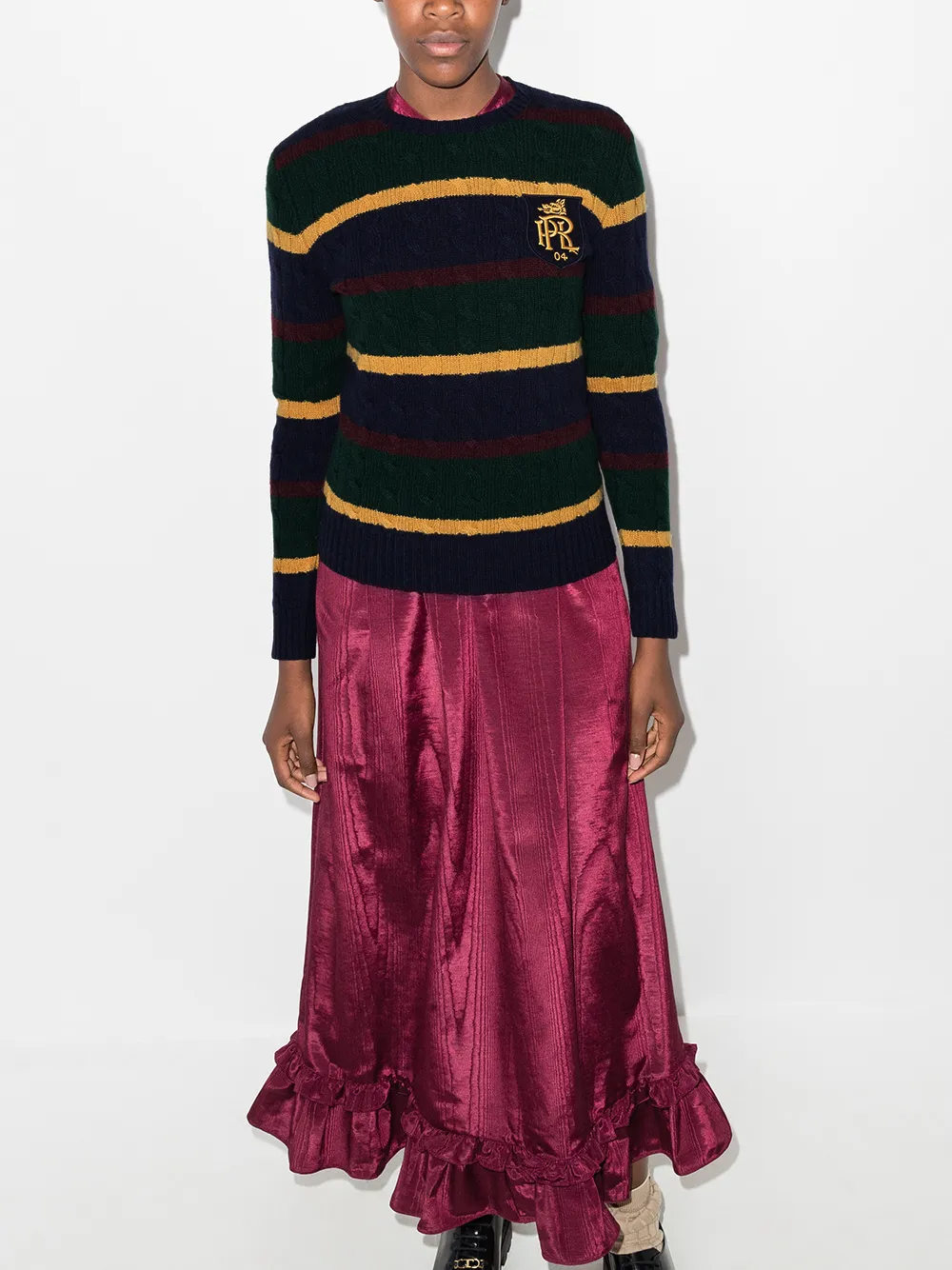 Image 2 of Polo Ralph Lauren logo-patch crew-neck jumper