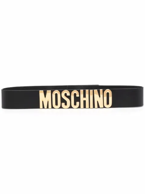 Moschino leather logo-lettering belt