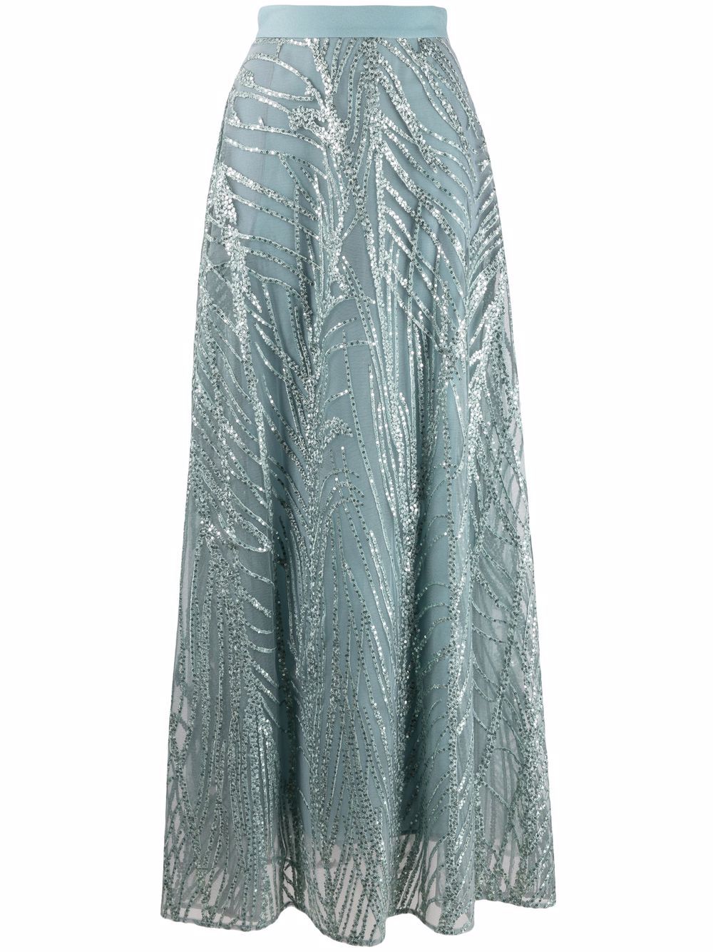 фото Elie saab юбка миди из тюля с вышивкой