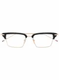 Thom Browne Eyewear RWB-stripe square-frame glasses - Gold