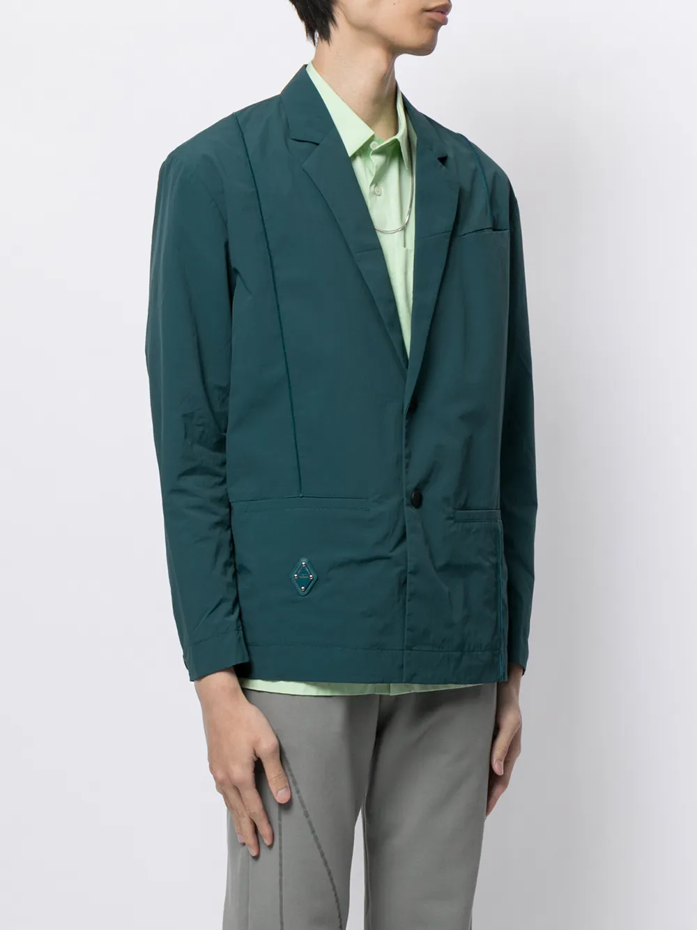  A-cold-wall* Rhombus Single-breasted Badge Blazer - Green 