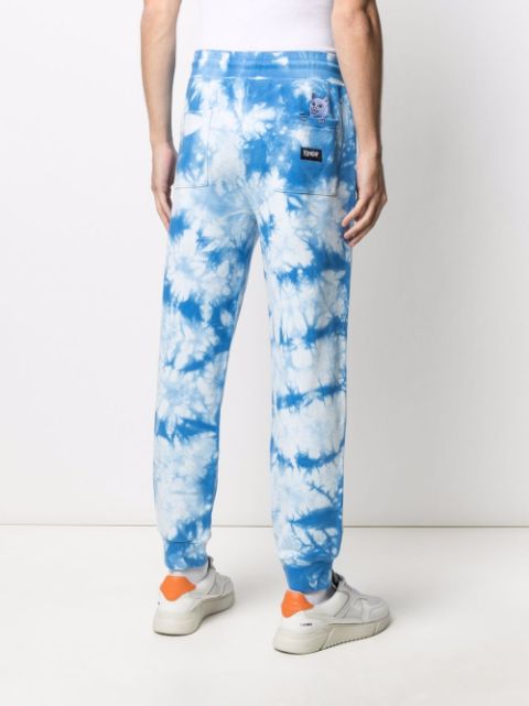 blue tie dye track pants