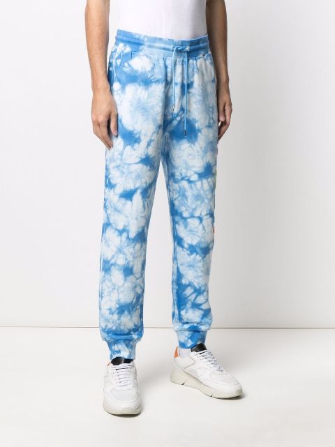 blue tie dye track pants